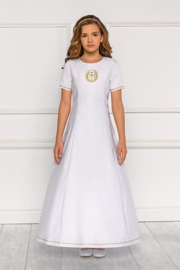 Sukienka komunijna Alba z krótkim rękawkiem SK-20