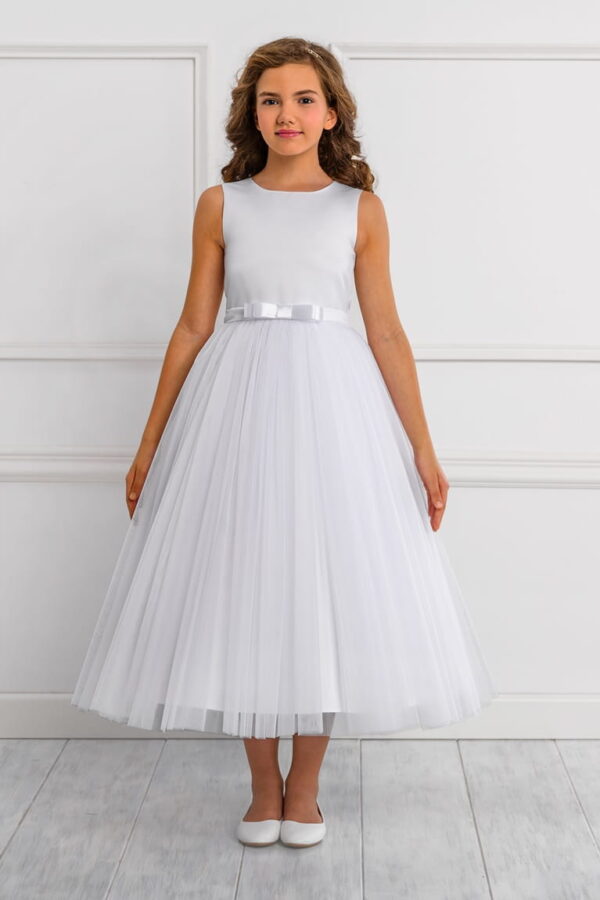 Sukienka balowa komunijna tiulowa z koronką SK-21